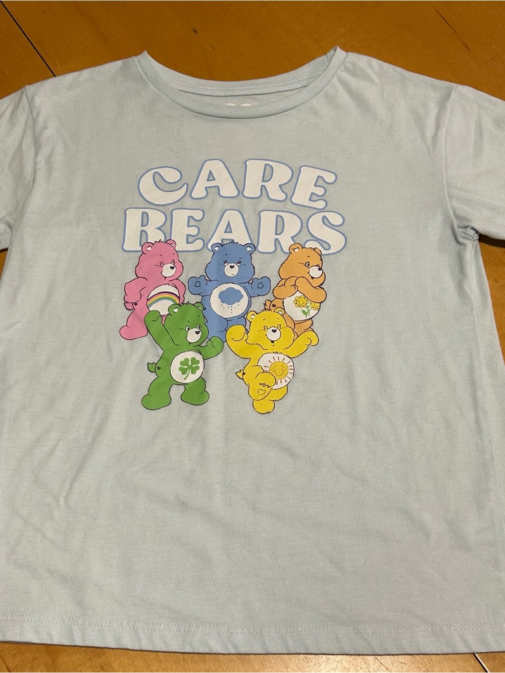 Care Bears Light Blue Tee with Multicolor Bear Graphic